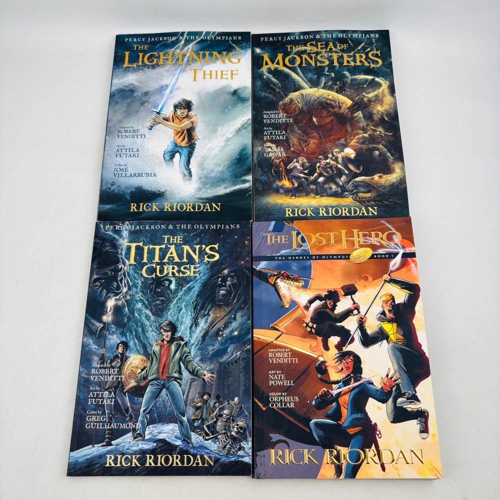 Percy Jackson Graphic Novel Lot of 4 Paperback Olympians Heroes of Olympus